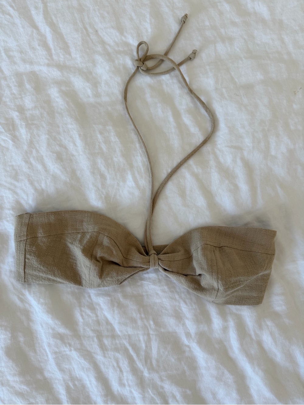 Bec + Bridge Beige Knot-Front Bralette Top, US6